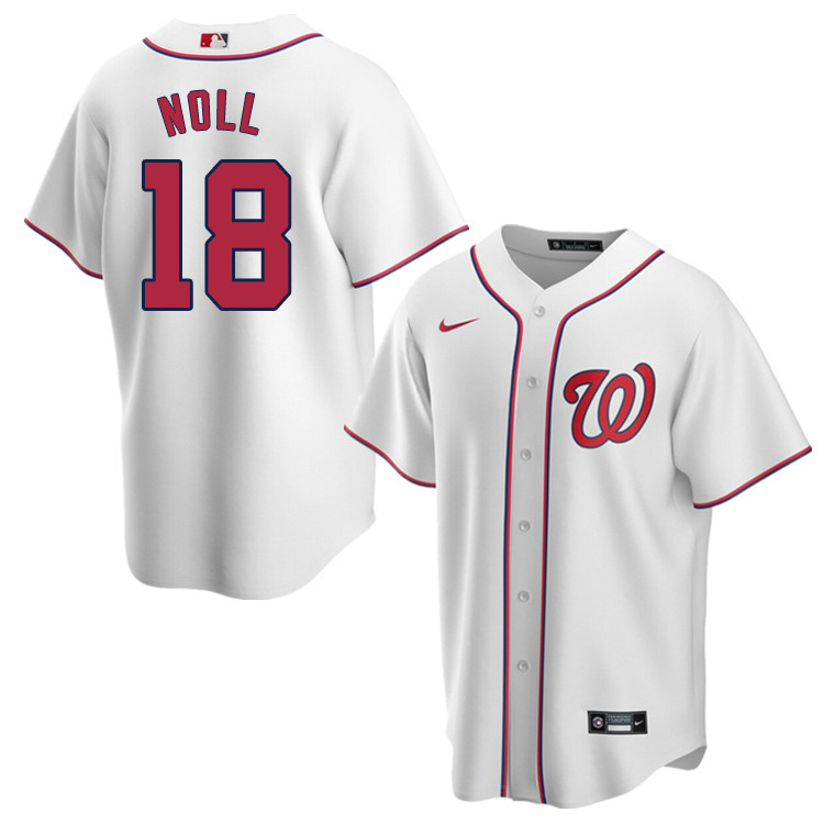 Nike Men #18 Jake Noll Washington Nationals Baseball Jerseys Sale-White